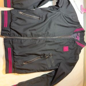 T Mobile Jacket Women’s  XS Black Varsity Bomber Map Liner Full Zip Employee